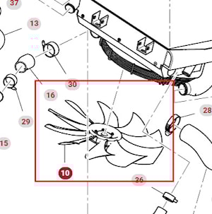Wirnik chłodnicy do ładowarek teleskopowych Massey Ferguson #3972481M1  