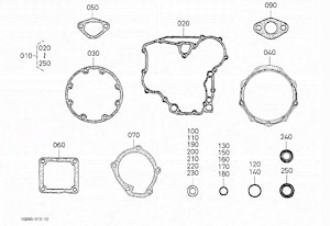 Zestaw uszczelek dolnych Kubota V1505 - 1G090-99363